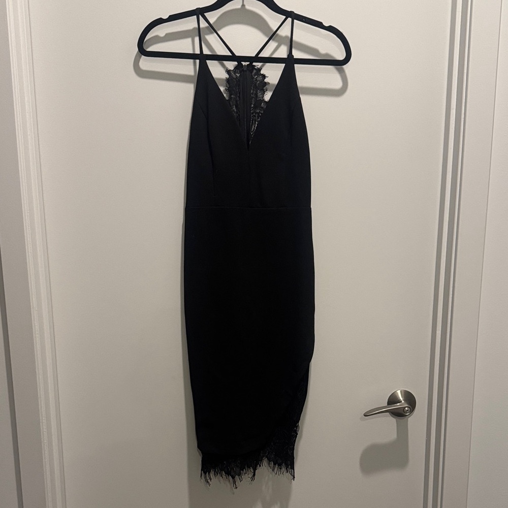 Astr Black Lace Dress